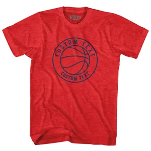Basketball Custom Text Adult Tri-Blend T-shirt