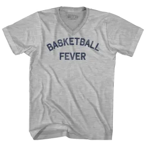 Basketball Fever Adult Cotton V-neck T-shirt