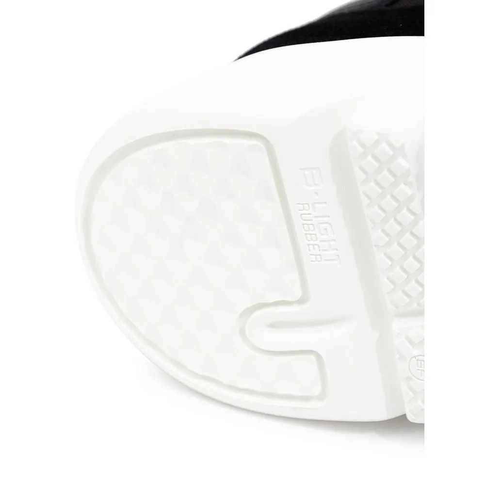 Black And White Fabric And Leather Sneaker