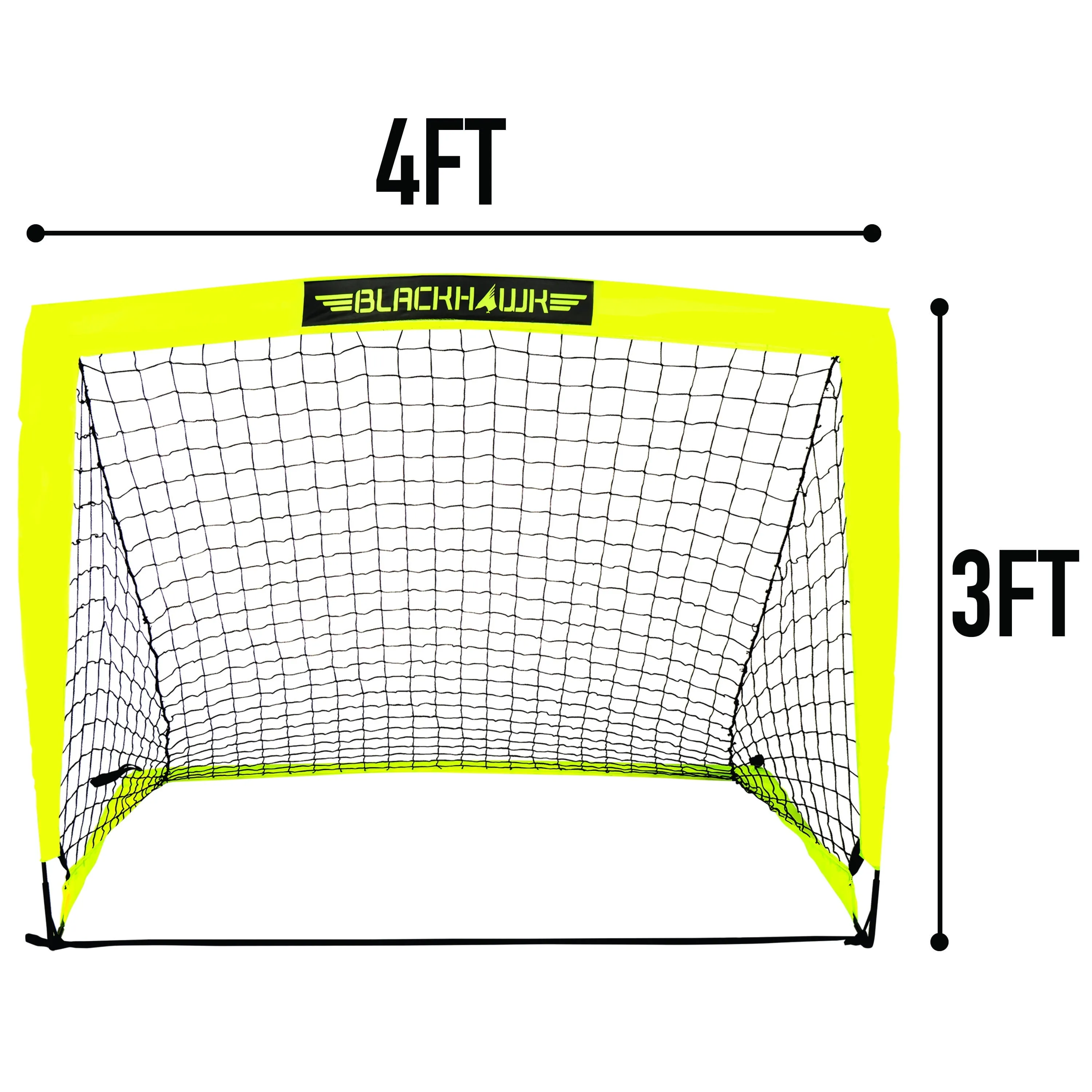 Franklin Sports Blackhawk Soccer Goal - Pop up - Indoor   Outdoor -  Adult   Kids - 4' x 3' - Yellow
