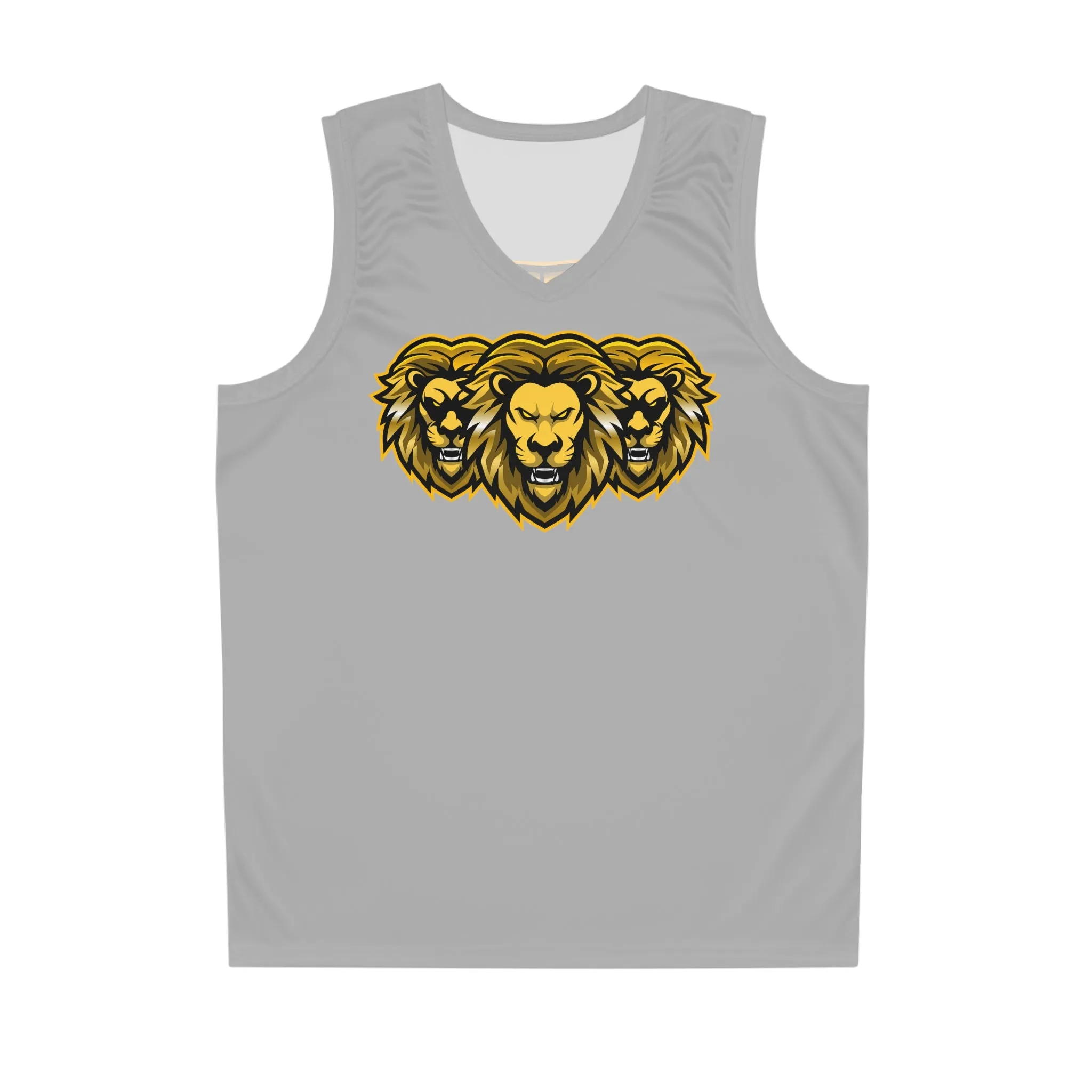 Light Grey "Sun Gold Lion" Basketball Jersey (AOP)