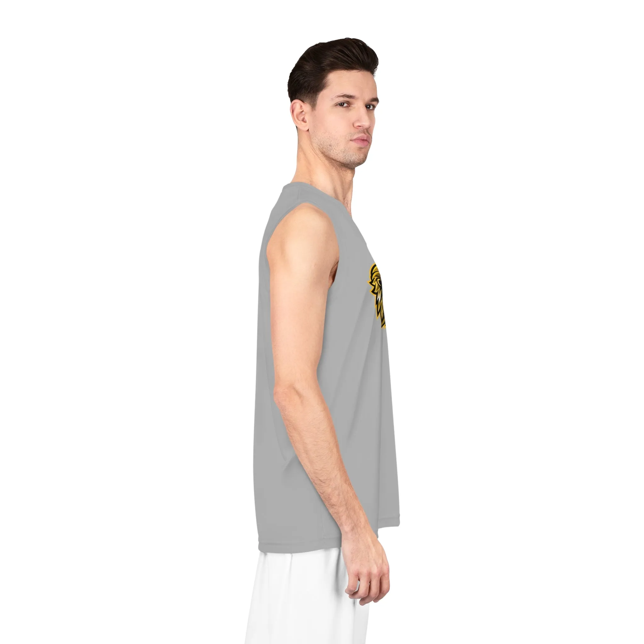 Light Grey "Sun Gold Lion" Basketball Jersey (AOP)