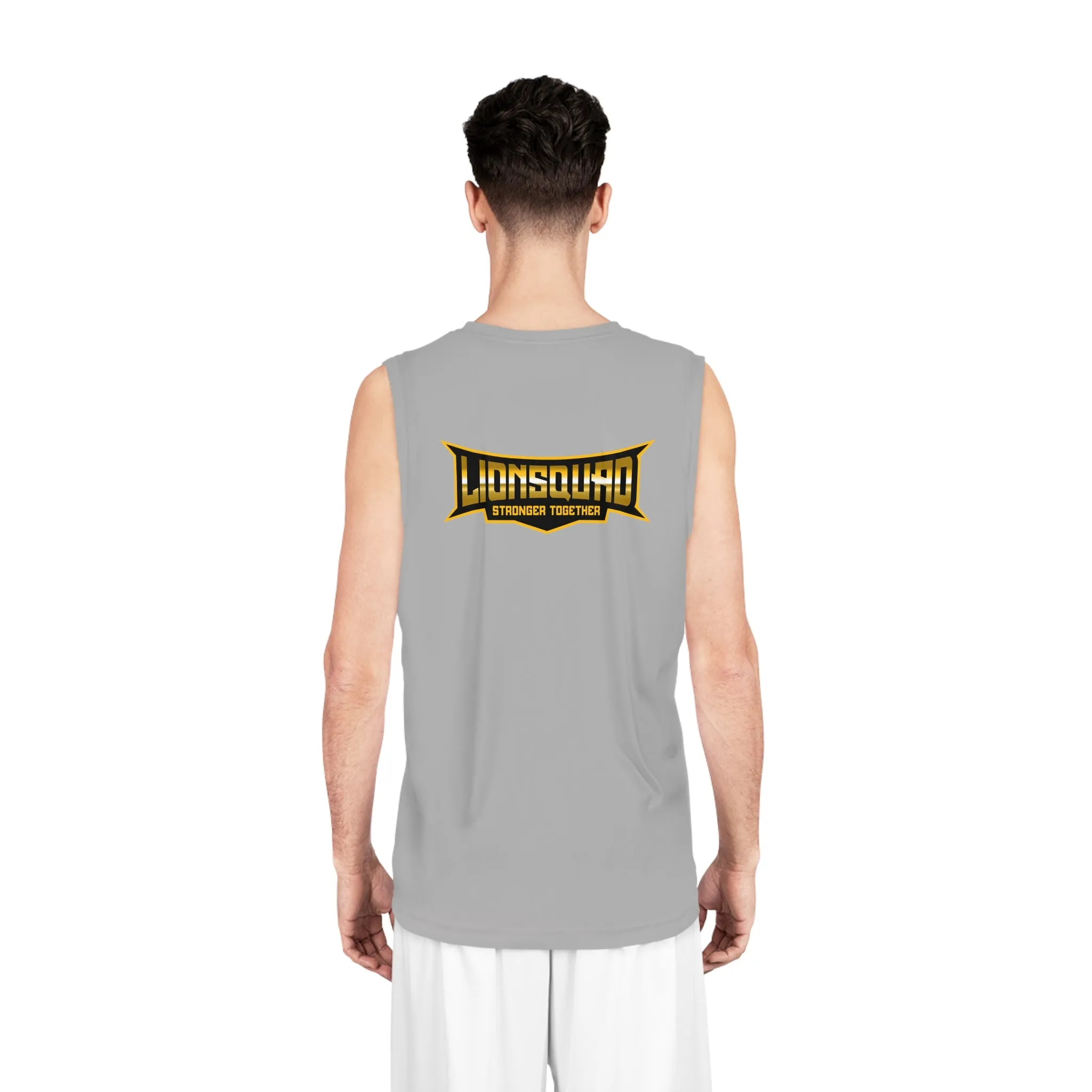 Light Grey "Sun Gold Lion" Basketball Jersey (AOP)