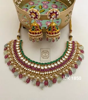 Nirvana Kundan set bridal choker set necklace set