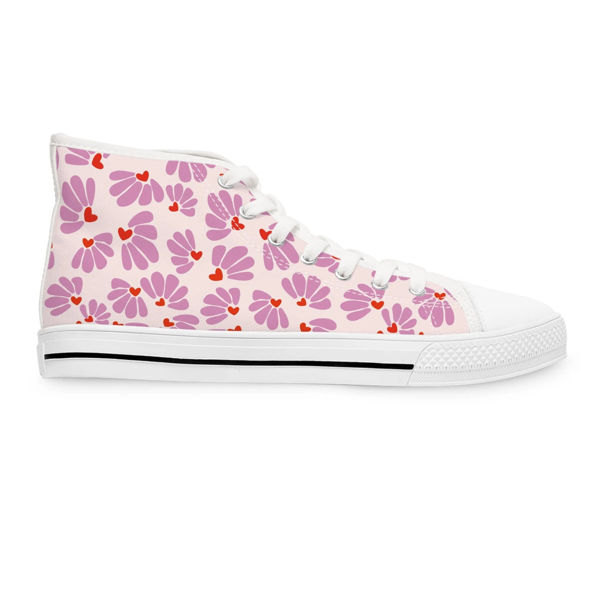 Purple Flowers Women's High Top Sneakers