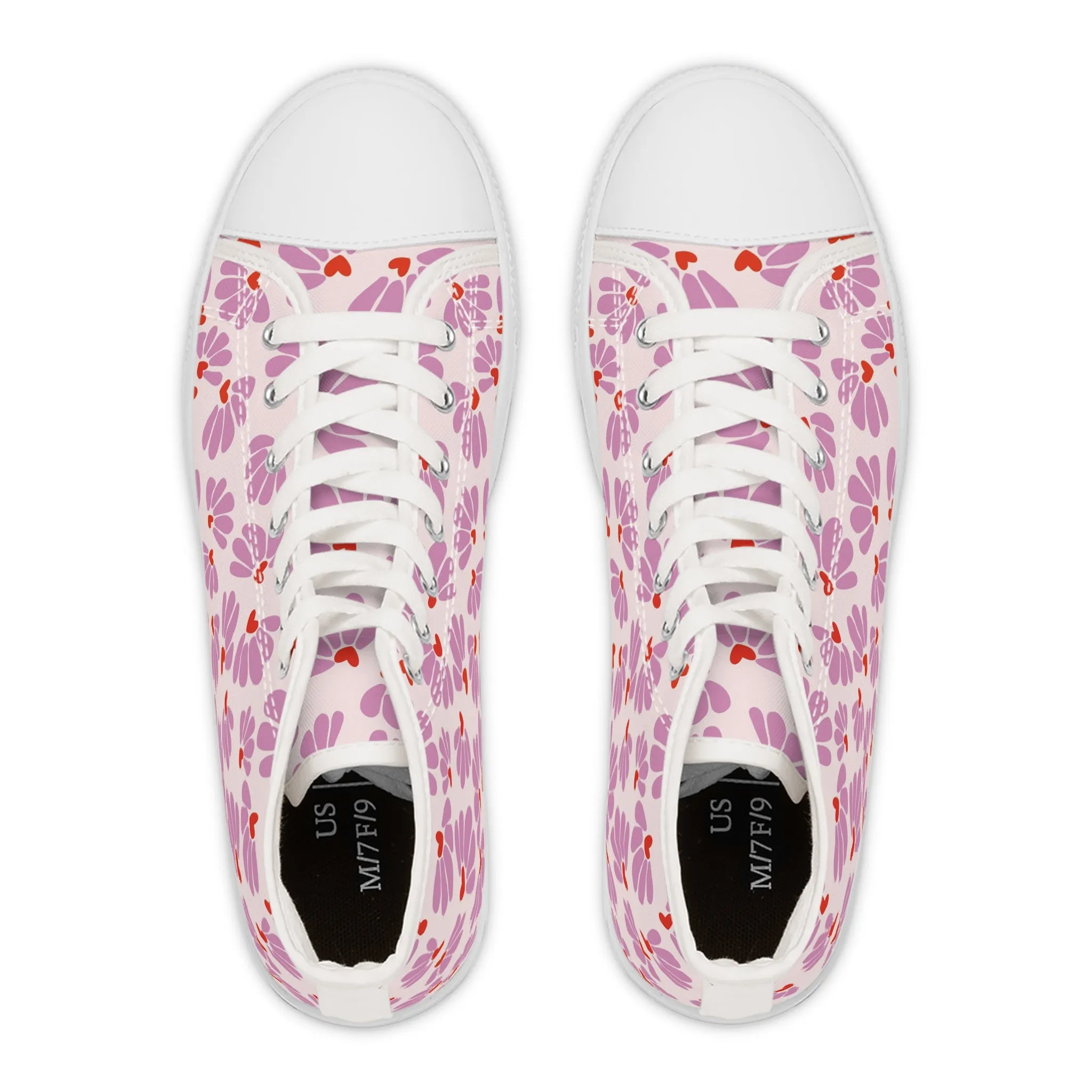 Purple Flowers Women's High Top Sneakers