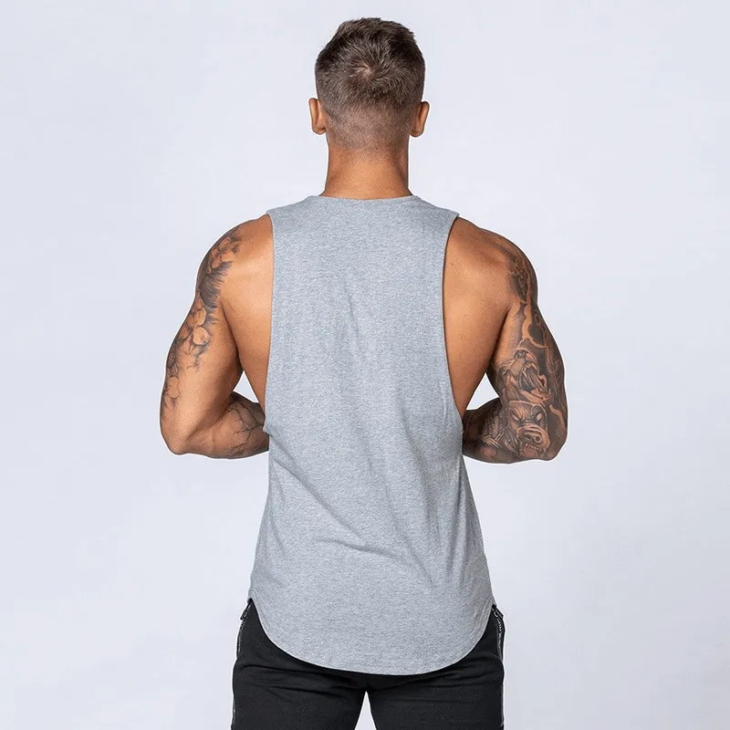 Solid Cotton Fitness Tank Top for Men / Workout Clothes - SF1491