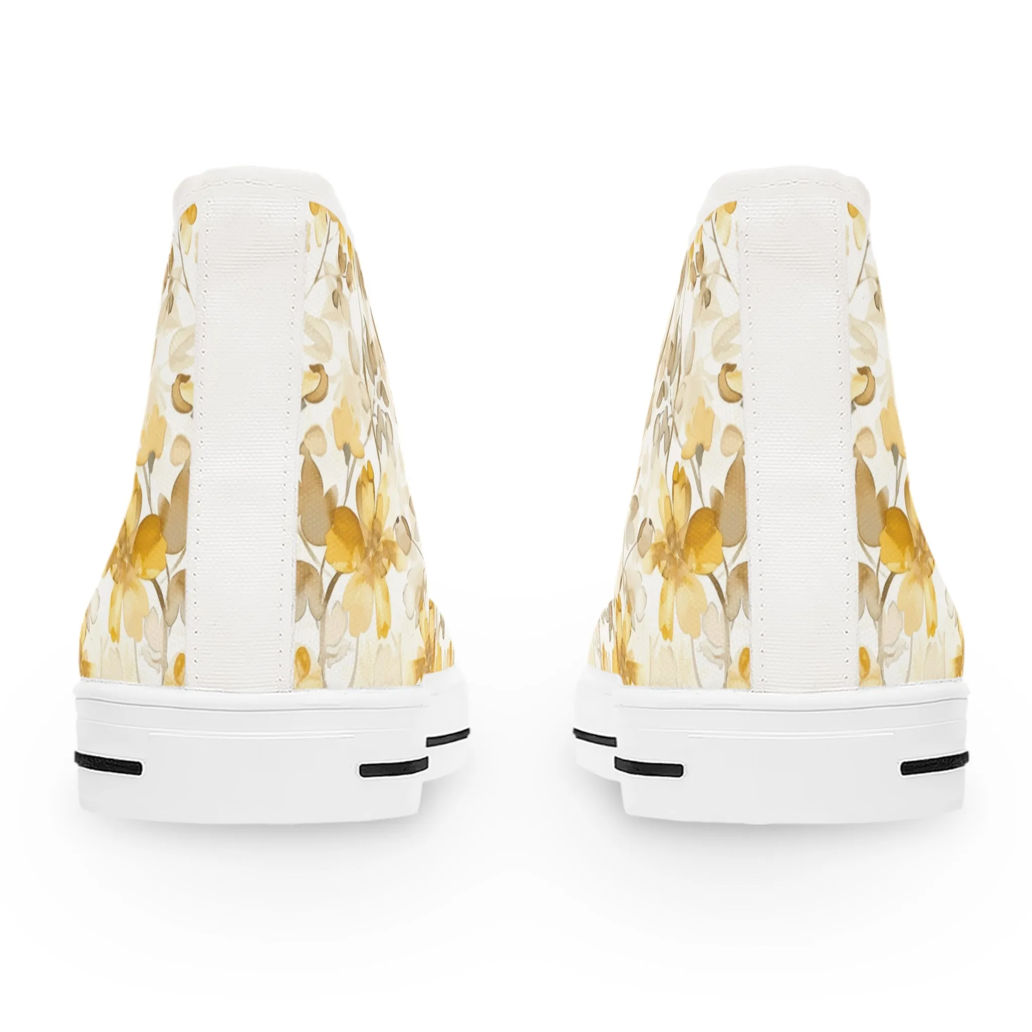 Yellow Flowers Women's High Top Sneakers